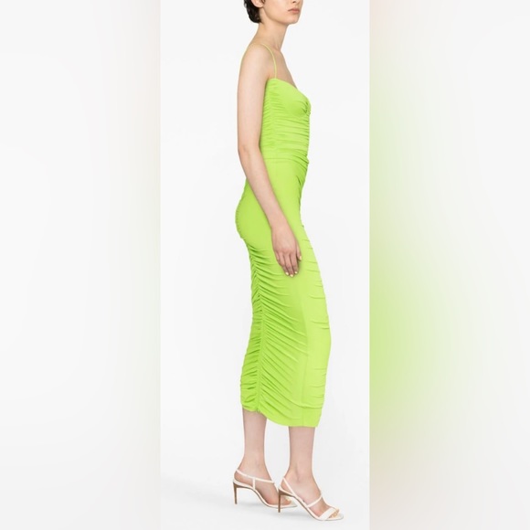 Alex Perry Everett Ruched Maxi Dress in Green Apple - Picture 9 of 16